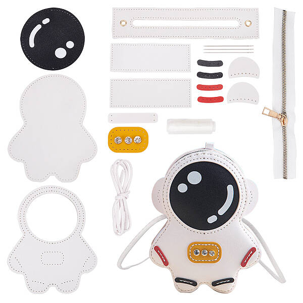 DIY Sew on PU Leather Astronaut Shaped Multi-Use Crossbody/Shoulder Bag/Backpack Making Kits