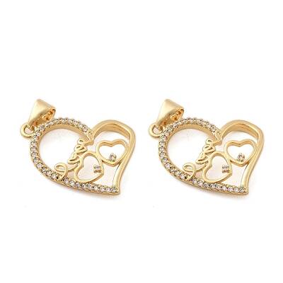 Brass Micro Pave Cubic Zirconia Pendants