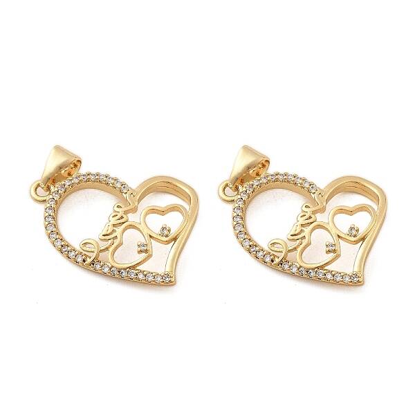 Brass Micro Pave Cubic Zirconia Pendants