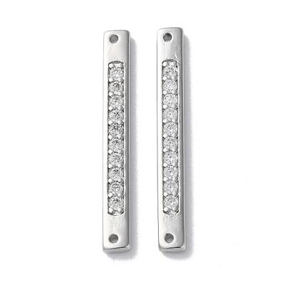 Brass Pave Clear Cubic Zirconia Connector Charms