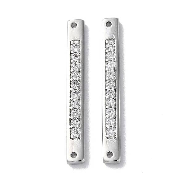 Brass Pave Clear Cubic Zirconia Connector Charms