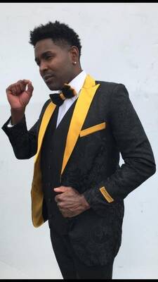 Floral-100 KA224-6 Black - Mens Wholesale Blazers
