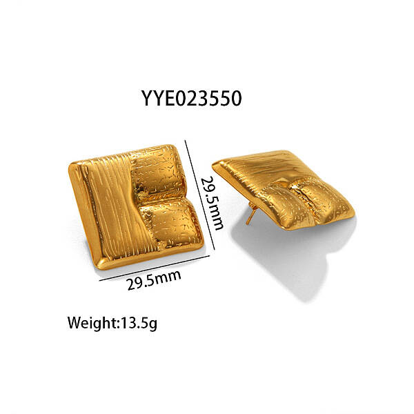 Fashionable Irregular Stainless Steel Stud Earrings for Women