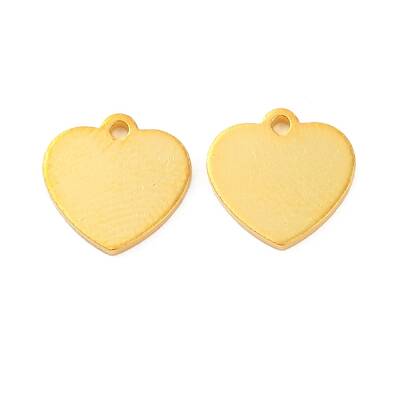 925 Sterling Silver Blank Heart Charms