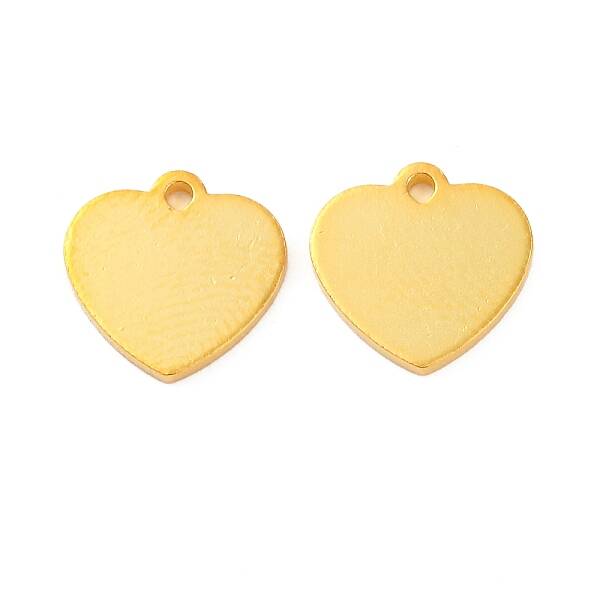 925 Sterling Silver Blank Heart Charms