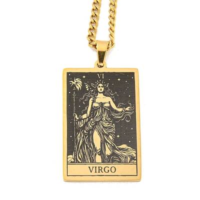 304 Stainless Steel Tarot Pendant Necklaces