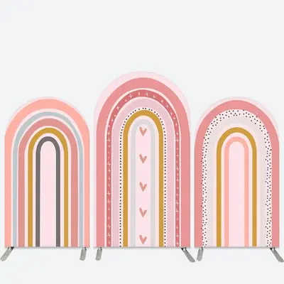 Aperturee Lovely Rainbow Heart Birthday Party Arch Backdrop Kit | Chiara Arch Backdrop Diy | Circle Arch Backdrop Diy | Diy R...