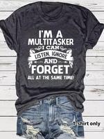 Women's Letter Print Round Neck Tee, Fashion Casual Crew Neck T-shirt for Daily Holiday Vacation Outdoor Wear, Ladies Clothes...
