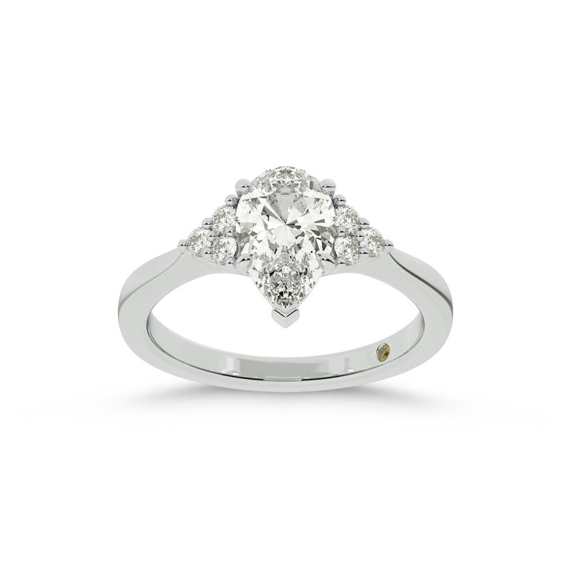 Eldra Illusion Trilliant Pear Shape Lab Grown Diamond Engagement Ring | 10K White Gold 3 1/3 CT. TW.