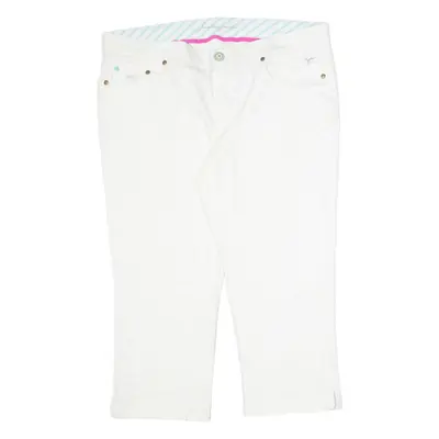 JOULES 3/4 Length Womens Jeans White Slim Straight W38 L22