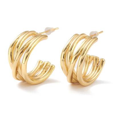 Brass Half Hoop Earrings