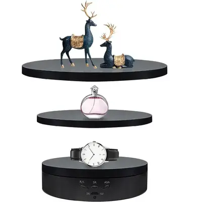 3 in 1 Electric Rotating Display Stand with Replacement Cover, 1 Set Rotating Display Stand for Photography Products and Vide...