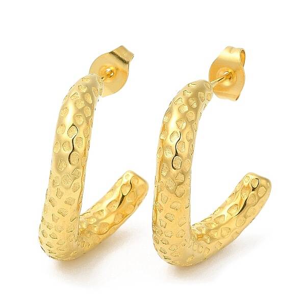 Ion Plating(IP) 304 Stainless Steel Twist Round Stud Earrings