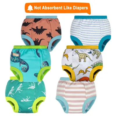 Potty Training Pants for Boys & Girls – 6 Pack Soft 100% Cotton Underwear with Bright, Colorful Prints