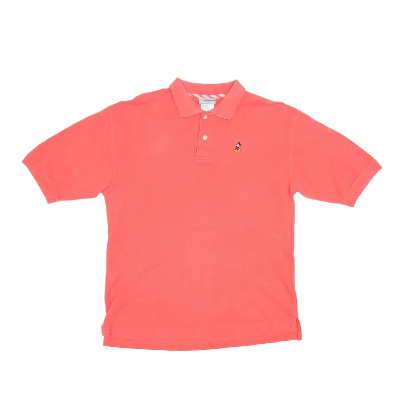DISNEY WORLD Mickey Mouse Pink Short Sleeve Polo Shirt Mens S