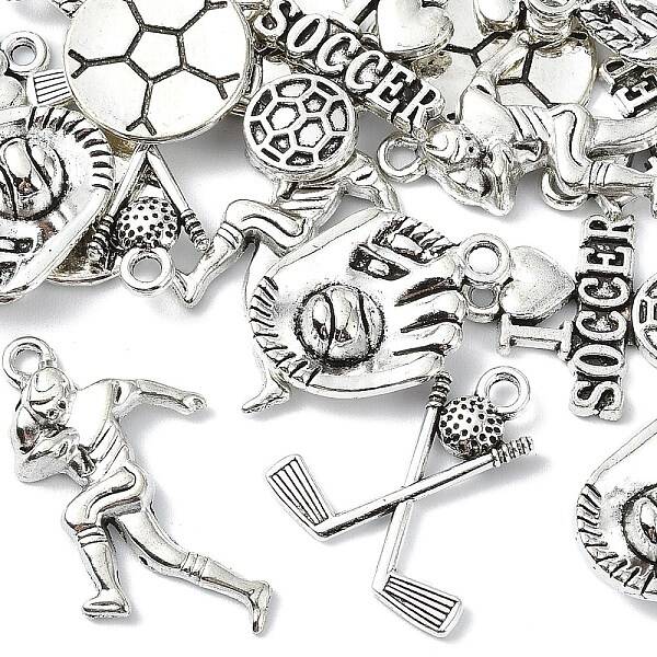 35Pcs 5 Styles Tibetan Style Zinc Alloy Pendants