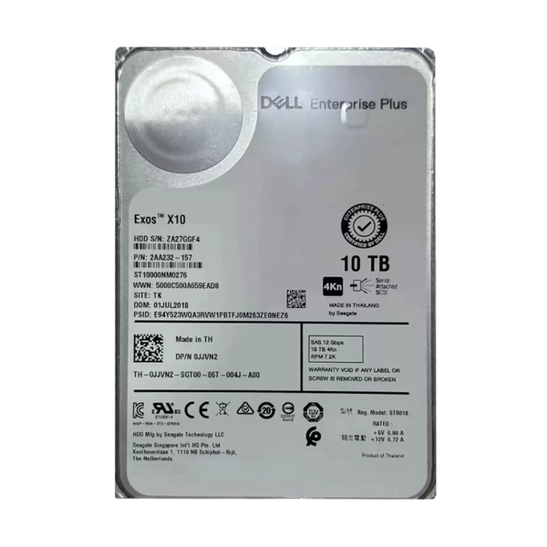 JJVN2 Dell 10TB 12Gb/s SAS 7200 3.5-Inch Hard Drive