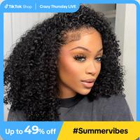 [WEAR GO HALF WIG] ISEE Invisible Hairline Wear Go Kinky Curly Half Wig InvisiFit Strap Glueless Human Hair Wigs Seamless Fli...