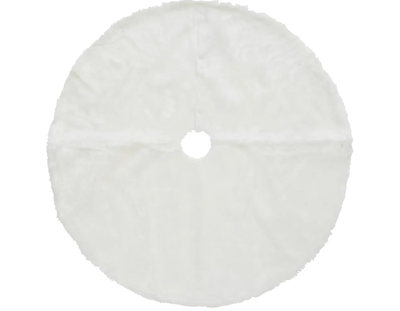 Christmas Tree Skirt With Faux Fur White