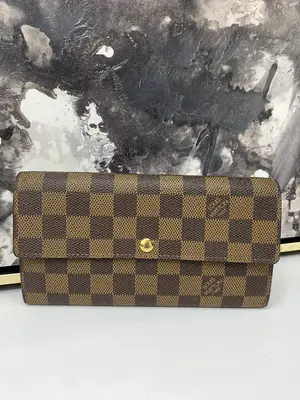 Pre-owned Louis Vuitton canvas Small Leather Goods Sarah Wallet