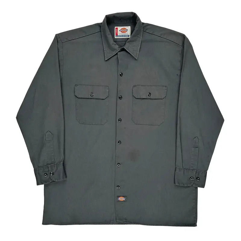 Dickies Shirt - Large Grey Polyester Blend | Size: large