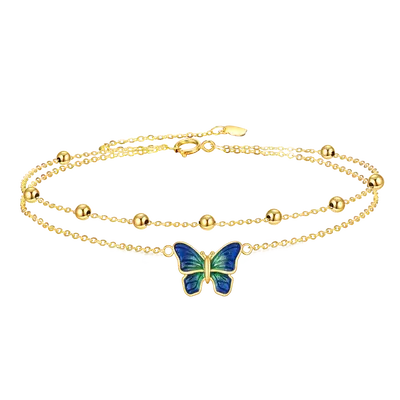14K Gold Butterfly Layerered Bracelet