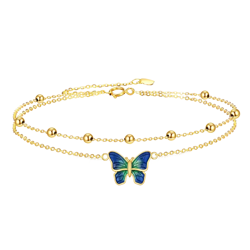 14K Gold Butterfly Layerered Bracelet