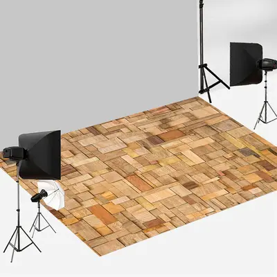 Aperturee Wooden Blocks Stacked Photography Floor Backdrop | Floor Photography Background | Floor Background For Photography ...
