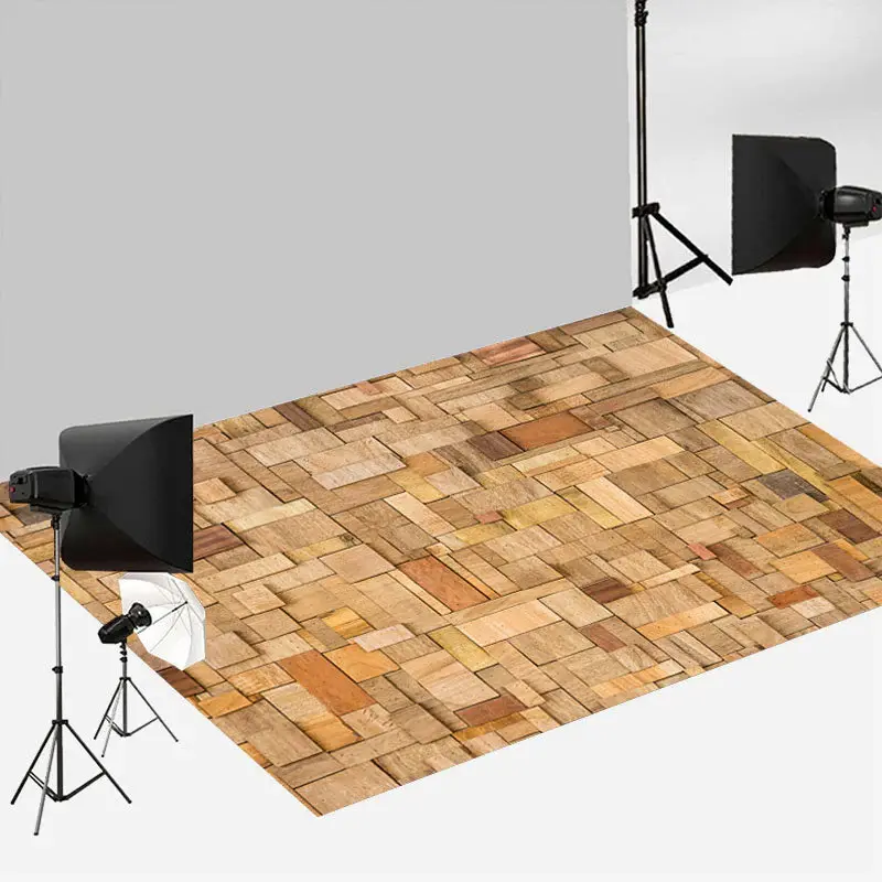 Aperturee Wooden Blocks Stacked Photography Floor Backdrop | Floor Photography Background | Floor Background For Photography ...