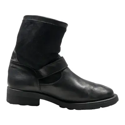 GUESS Ankle Boots Black Leather Womens UK 5