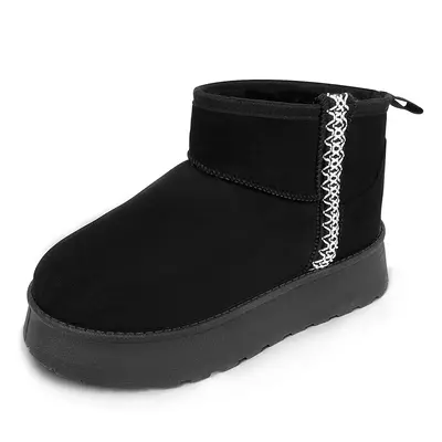 Samilor Platform Mini Boot for Women Short Ankle Boot Warm Fur Fleece Lined Winter Boots with Memory Foam Insole for Outdoor ...