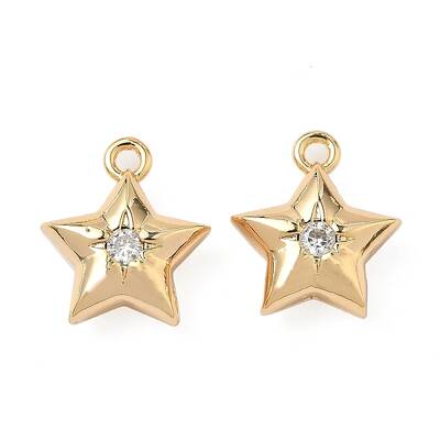 Brass Micro Pave Cubic Zirconia Pendants