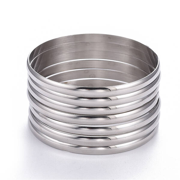 Non-Tarnish Fashion 304 Stainless Steel Buddhist Bangle Sets