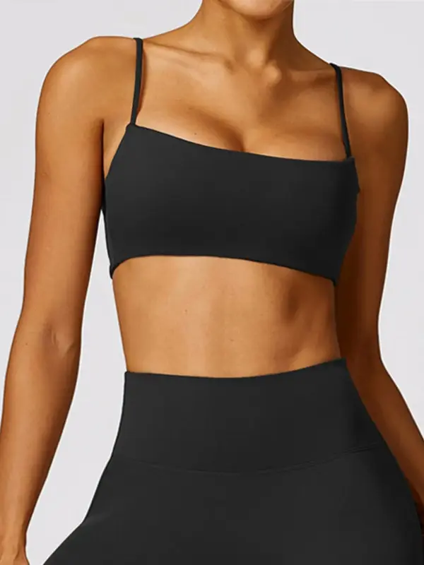 Women's Solid Backless Sports Bra, Sporty Breathable Comfortable Quick Drying Bra, Ladies Sportswear for Yoga Gym Fitness