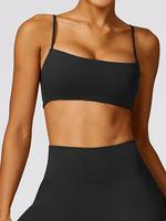 Women's Solid Spaghetti Strap Backless Wireless Sports Bras, Sporty Comfort Quick Drying Bra, Sports Bra for Women, Ladies Sp...