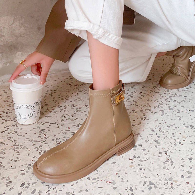 CHIKO Mejorana Round Toe Block Heels Ankle Boots