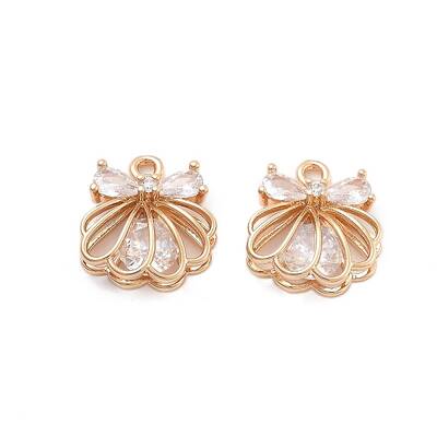 Brass Micro Pave Cubic Zirconia Pendants