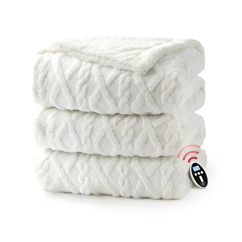 Garvee Electric Heated Blanket Wireless, King Size Electric Blanket with Dual Control, Fast Heating Blanket with 10 Heating& ...