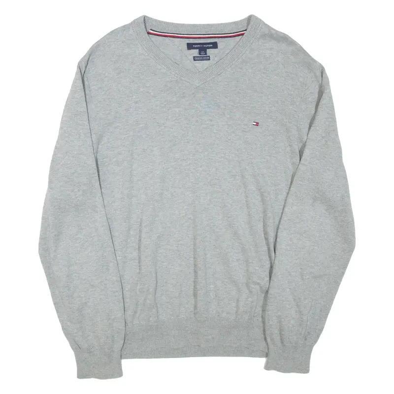 TOMMY HILFIGER Mens Jumper Grey Tight Knit L