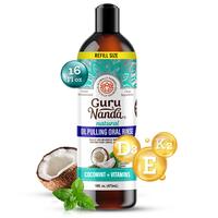 16oz Refill Bottle - GuruNanda Cocomint Pulling Oil with 7 Essential Oils & Vitamins D, E & K2