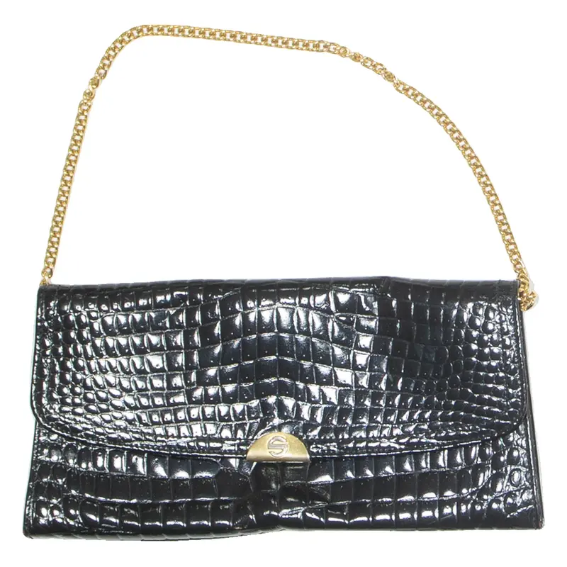 Womens Shoulder Bag Black Leather