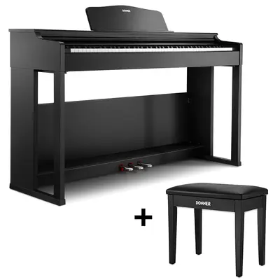 Donner DDP-100S Graded Hammer Action Digital Piano - Piano+Solid Wood Bench
