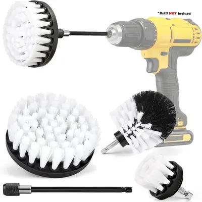 Electric Drill Brush Attachment Set, Power Scrubber Brush Cleaning Kit, Multi-functional Electric Drill Brush for Car, Boat, ...