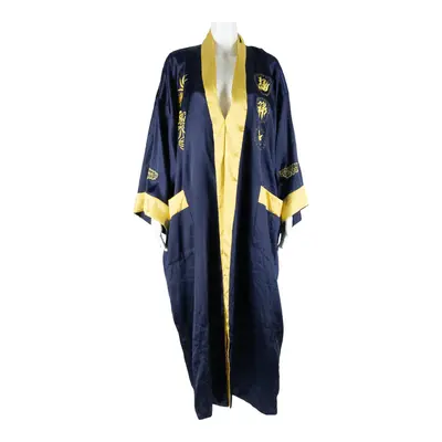 Open Womens Day Dress Blue Crazy Pattern Long Sleeve Long L