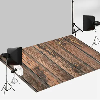 Vertical Reddish Brown Wood Grain Floor Backdrop