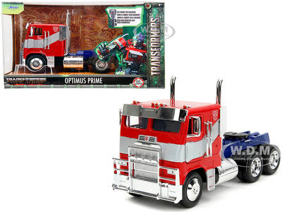 Optimus Prime Tractor Truck Red and Blue with Silver Stripes \