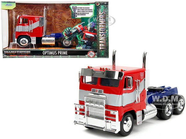 Optimus Prime Tractor Truck Red and Blue with Silver Stripes \