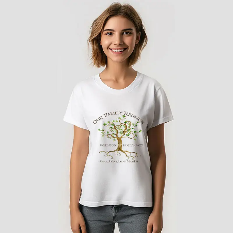 Swirl Tree Roots Personalize Family Reunion Gift Tee