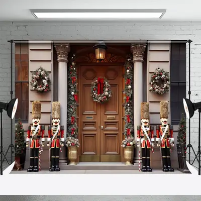Gorgeous Gate Christmas Wreath Guard Photo Backdrop - Aperturee