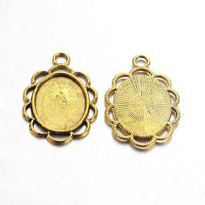 Tibetan Style Alloy Pendant Cabochon Settings